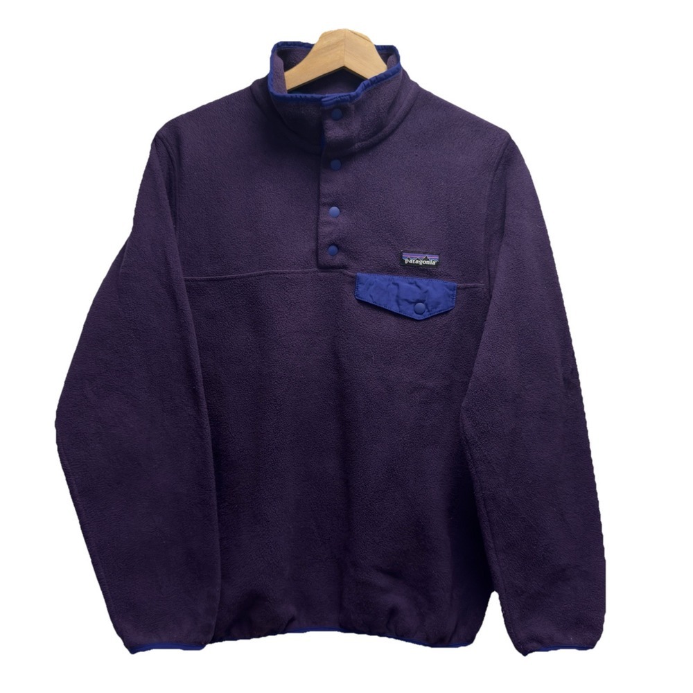 Patagonia Synchilla Vtg Women's S Snap Purple Fleece Pullover Sweater Jacket guc